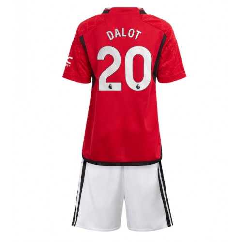 Manchester United Diogo Dalot #20 Domaci Dres za djecu 2023-24 Kratak Rukav (+ Kratke hlače)